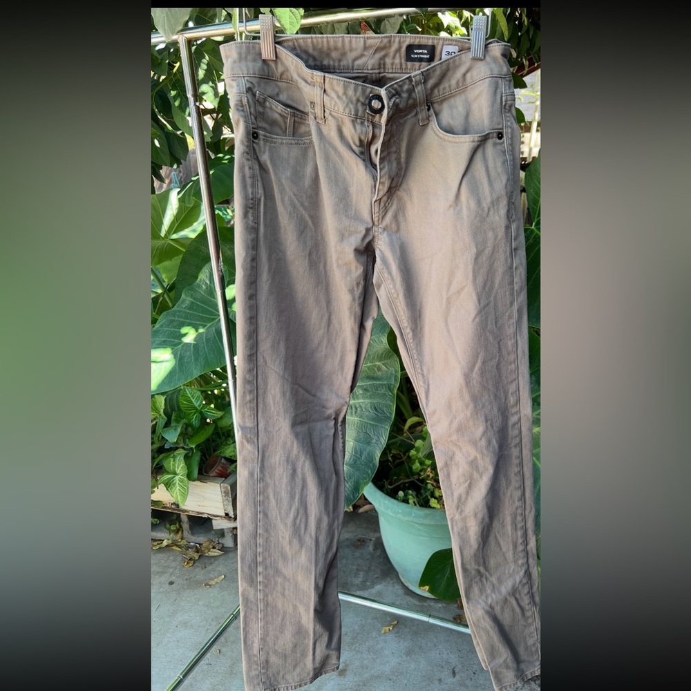 Volcom Men's Light Brown Slim Straight Jeans